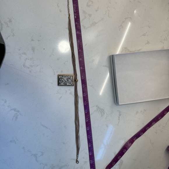 Gorgeous Mix Metal Multi Strand Necklace Beige Gold Silver Handmade 20” - Picture 10 of 10